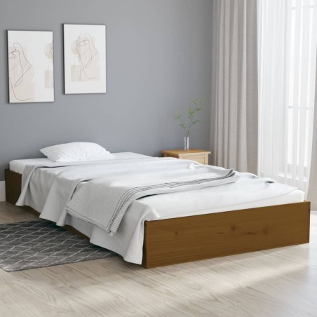 vidaXL Massivholzbett Honigbraun 90x200 cm