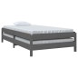 vidaXL Stapelbett Grau 100x200 cm Massivholz Kiefer vidaXL Stapelbett Grau 100x200 cm Massivholz Kiefer