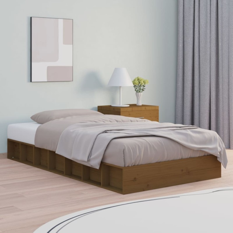 vidaXL Massivholzbett Honigbraun 75x190 cm vidaXL Massivholzbett Honigbraun 75x190 cm