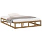 vidaXL Massivholzbett Honigbraun 135x190 cm vidaXL Massivholzbett Honigbraun 135x190 cm