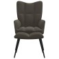 vidaXL Relaxsessel mit Hocker Dunkelgrau Samt vidaXL Relaxsessel mit Hocker Dunkelgrau Samt