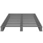 vidaXL Palettenbett Grau 75x190 cm Massivholz Kiefer vidaXL Palettenbett Grau 75x190 cm Massivholz Kiefer