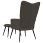 vidaXL Relaxsessel mit Hocker Dunkelgrau Samt vidaXL Relaxsessel mit Hocker Dunkelgrau Samt