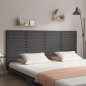 vidaXL Wand-Kopfteil Grau 186x3x91,5 cm Massivholz Kiefer