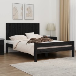 vidaXL Wand-Kopfteil Schwarz 140x3x60 cm Massivholz Kiefer