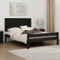 vidaXL Wand-Kopfteil Schwarz 140x3x60 cm Massivholz Kiefer