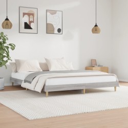 vidaXL Bettgestell Grau Sonoma 150x200 cm Holzwerkstoff