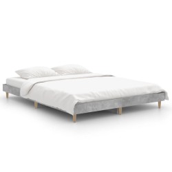 vidaXL Bettgestell Betongrau 140x190 cm Holzwerkstoff