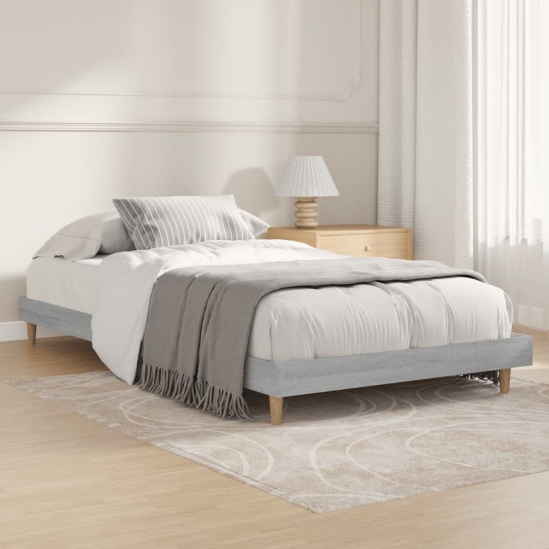 vidaXL Bettgestell Grau Sonoma 90x190 cm Holzwerkstoff vidaXL Bettgestell Grau Sonoma 90x190 cm Holzwerkstoff