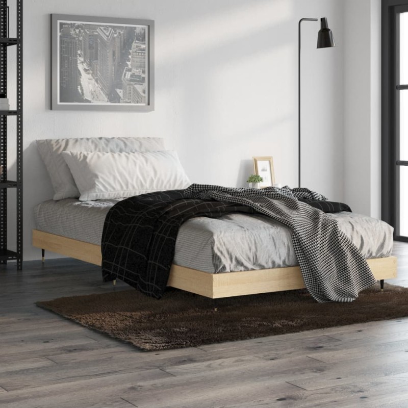 vidaXL Bettgestell Sonoma-Eiche 90x190 cm Holzwerkstoff vidaXL Bettgestell Sonoma-Eiche 90x190 cm Holzwerkstoff