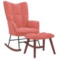 Schaukelstuhl mit Hocker Samt Rosa Schaukelstuhl mit Hocker Samt Rosa