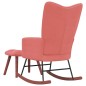 Schaukelstuhl mit Hocker Samt Rosa Schaukelstuhl mit Hocker Samt Rosa