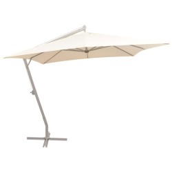 vidaXL Sonnenschirm Ampelschirm 300 x 300 cm Sand Aluminiummast