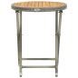 vidaXL Beistelltisch Grau 60 cm Poly Rattan und Akazie Massivholz vidaXL Beistelltisch Grau 60 cm Poly Rattan und Akazie Massivholz