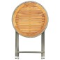 vidaXL Beistelltisch Grau 60 cm Poly Rattan und Akazie Massivholz vidaXL Beistelltisch Grau 60 cm Poly Rattan und Akazie Massivholz