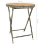 vidaXL Beistelltisch Grau 60 cm Poly Rattan und Akazie Massivholz vidaXL Beistelltisch Grau 60 cm Poly Rattan und Akazie Massivholz