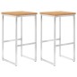 vidaXL Barhocker 2 Stk. Massivholz Teak und Edelstahl vidaXL Barhocker 2 Stk. Massivholz Teak und Edelstahl