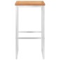 vidaXL Barhocker 2 Stk. Massivholz Teak und Edelstahl vidaXL Barhocker 2 Stk. Massivholz Teak und Edelstahl