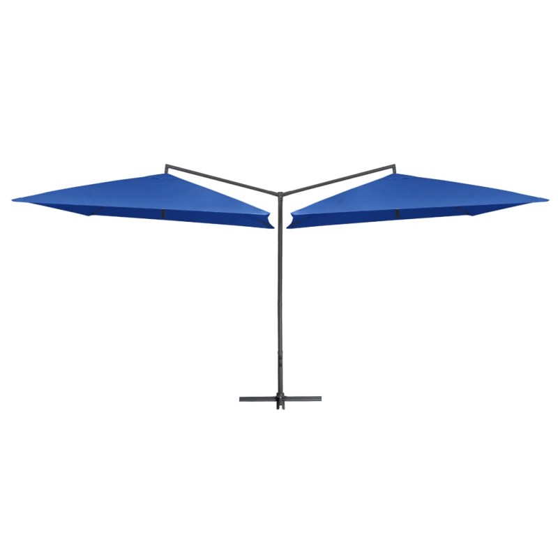 vidaXL Doppelsonnenschirm mit Stahlmast 250×250 cm Azurblau vidaXL Doppelsonnenschirm mit Stahlmast 250×250 cm Azurblau