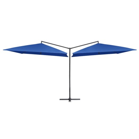 vidaXL Doppelsonnenschirm mit Stahlmast 250×250 cm Azurblau 