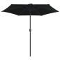 vidaXL Sonnenschirm mit Aluminium-Mast 270 x 246 cm Schwarz
