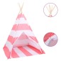 vidaXL Kinder Tipi-Zelt Tasche Pfirsichhaut Gestreift 120x120x150 cm vidaXL Kinder Tipi-Zelt Tasche Pfirsichhaut Gestreift 120x120x150 cm