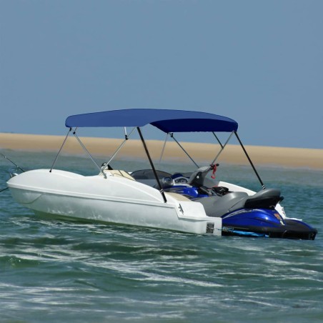 vidaXL 4-Bow Bimini Top Marineblau 243x(230-244)x137 cm 