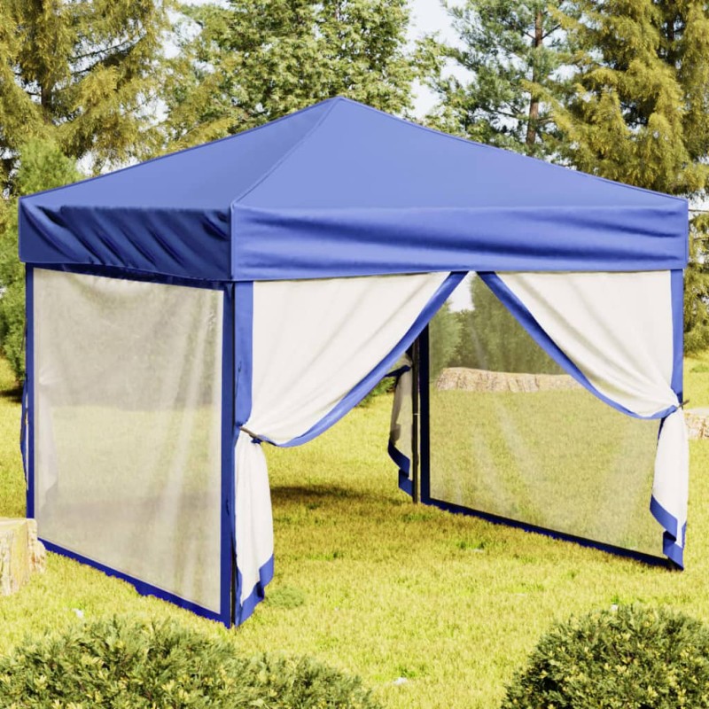 vidaXL Partyzelt Faltbar mit Seitenwänden Blau 3x3 m vidaXL Partyzelt Faltbar mit Seitenwänden Blau 3x3 m