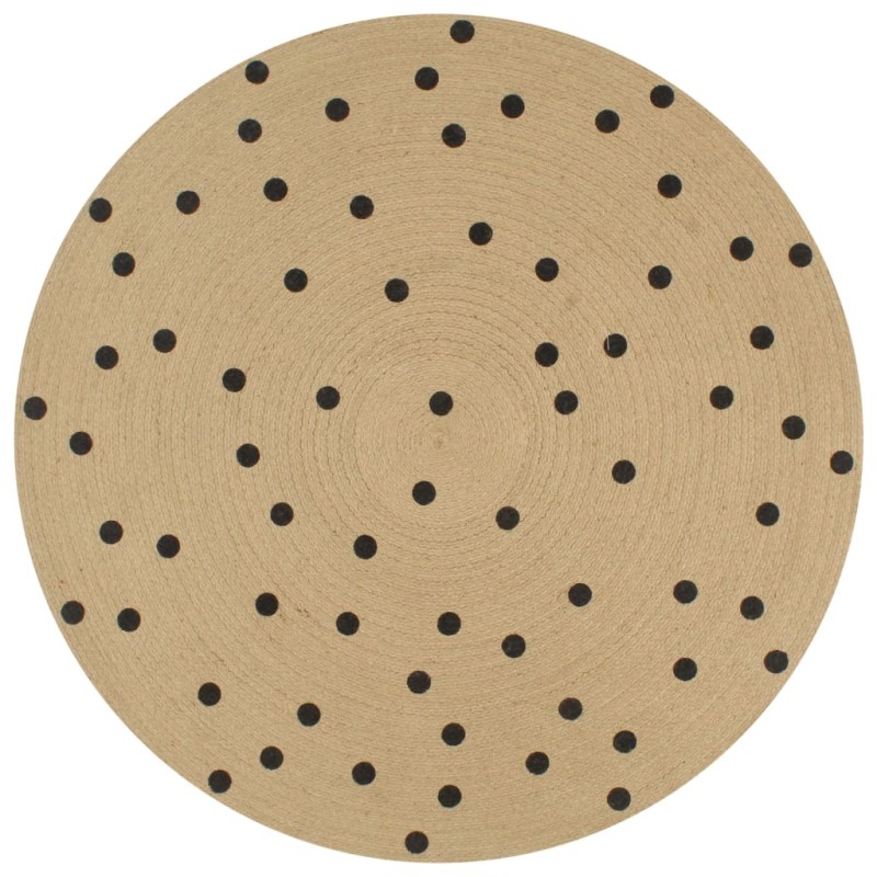vidaXL Teppich Handgefertigt Jute mit Punktmuster 90 cm vidaXL Teppich Handgefertigt Jute mit Punktmuster 90 cm