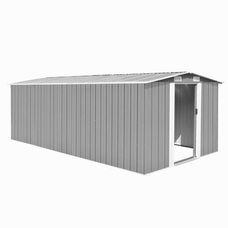 vidaXL Gerätehaus 257x489x181 cm Metall Grau