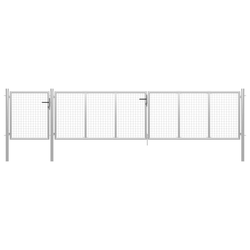 vidaXL Gartentor Stahl 500×100 cm Silbern vidaXL Gartentor Stahl 500×100 cm Silbern