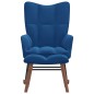 Schaukelstuhl mit Hocker Samt Blau Schaukelstuhl mit Hocker Samt Blau