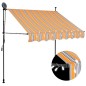 vidaXL Einziehbare Markise Handbetrieben mit LED 100 cm Gelb und Blau vidaXL Einziehbare Markise Handbetrieben mit LED 100 cm Gelb und Blau