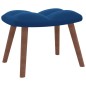 Schaukelstuhl mit Hocker Samt Blau Schaukelstuhl mit Hocker Samt Blau