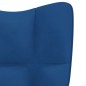 Schaukelstuhl mit Hocker Samt Blau Schaukelstuhl mit Hocker Samt Blau