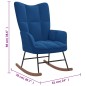 Schaukelstuhl mit Hocker Samt Blau Schaukelstuhl mit Hocker Samt Blau