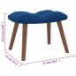 Schaukelstuhl mit Hocker Samt Blau Schaukelstuhl mit Hocker Samt Blau