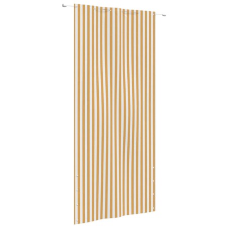vidaXL Balkon-Sichtschutz Gelb und Weiß 120x240 cm Oxford-Gewebe