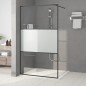 vidaXL Duschwand für Begehbare Dusche Schwarz 115x195 cm Halbmatt ESG vidaXL Duschwand für Begehbare Dusche Schwarz 115x195 cm Halbmatt ESG