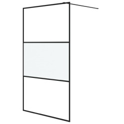 vidaXL Duschwand für Begehbare Dusche Schwarz 115x195 cm Halbmatt ESG