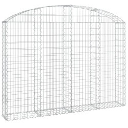 vidaXL Gabione mit Hochbogen 200x30x140/160 cm Verzinktes Eisen
