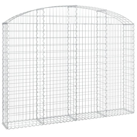 vidaXL Gabione mit Hochbogen 200x30x140/160 cm Verzinktes Eisen