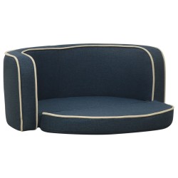 vidaXL Hundesofa Klappbar Blau 76x71x30 cm Leinen Waschbares Kissen