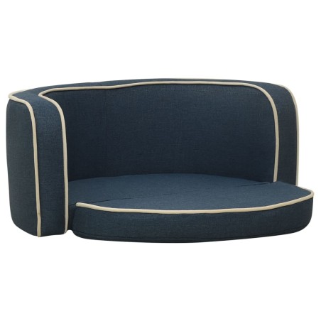 vidaXL Hundesofa Klappbar Blau 76x71x30 cm Leinen Waschbares Kissen