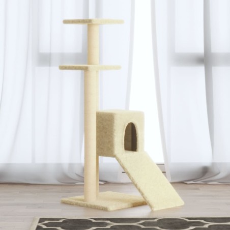 vidaXL Kratzbaum mit Sisal-Kratzsäulen Creme 92 cm
