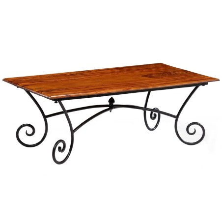 vidaXL Couchtisch Gewellte Beine Massivholz 110 x 60 x 39 cm 