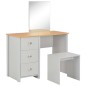 vidaXL Schminktisch mit Spiegel und Hocker Grau 104x45x131 cm vidaXL Schminktisch mit Spiegel und Hocker Grau 104x45x131 cm