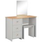 vidaXL Schminktisch mit Spiegel und Hocker Grau 104x45x131 cm vidaXL Schminktisch mit Spiegel und Hocker Grau 104x45x131 cm