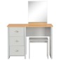 vidaXL Schminktisch mit Spiegel und Hocker Grau 104x45x131 cm vidaXL Schminktisch mit Spiegel und Hocker Grau 104x45x131 cm