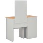vidaXL Schminktisch mit Spiegel und Hocker Grau 104x45x131 cm vidaXL Schminktisch mit Spiegel und Hocker Grau 104x45x131 cm